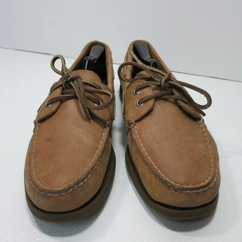 Sperry Top-Sider Natural Nubuck Leather Comfort Deck Boat Shoes Footwear 10 M,